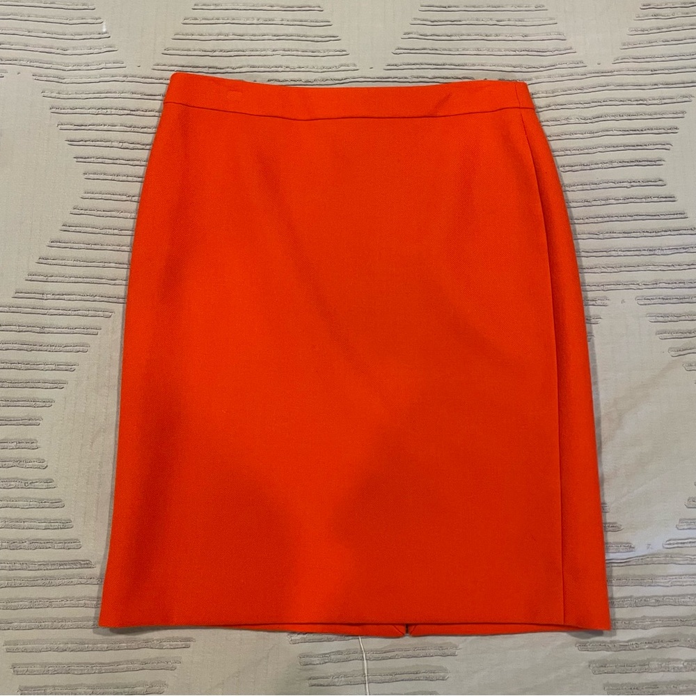J.Crew burnt orange wood No 2 Pencil skirt size 12